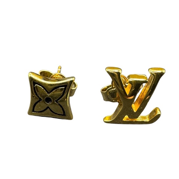 Louis Vuitton Gold Monogram Earrings - Picture 1 of 3